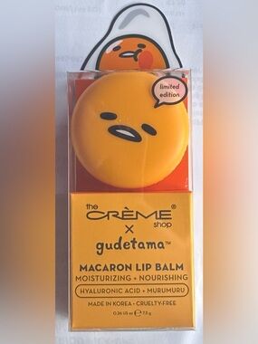 The Crème Shop x Gudetama Pineapple Sherbet Macaron Lip Balm Limited Edition NWT
